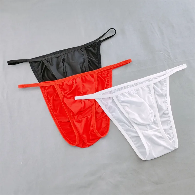 Solid Color Briefs Men Underwear Ultra Thin U Pouch Panties Low Waist Seamless Quick Dry Briefs for Daily Wear — image 12