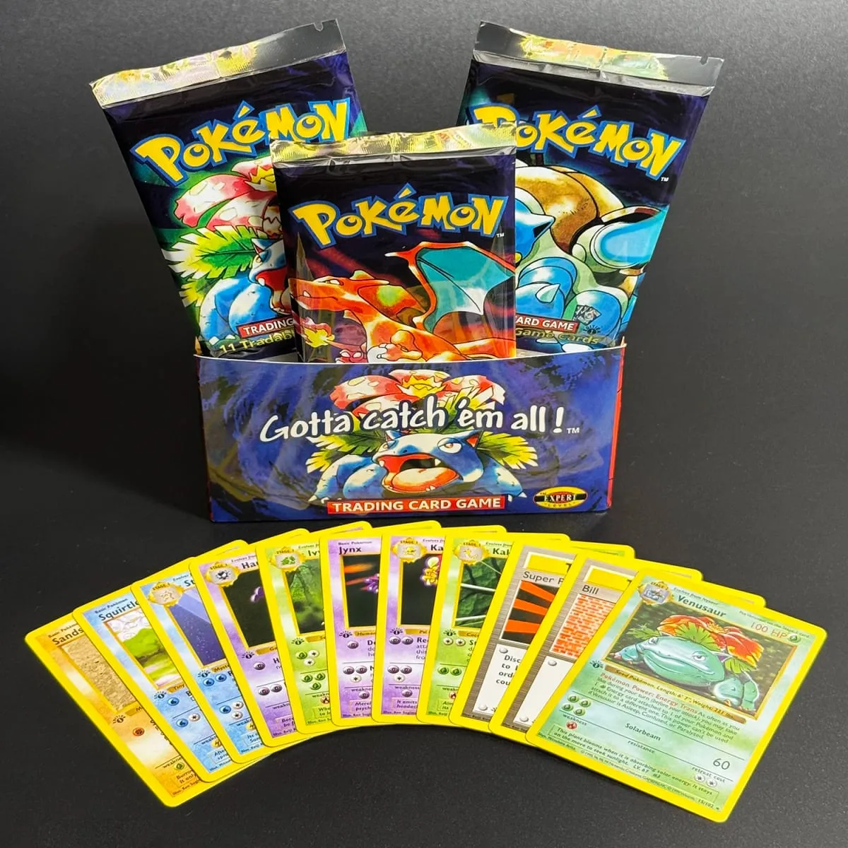 1. udgave basesæt 1999 Booster Pack TCG basesæt Ubegrænset spilkort Pokemon Charizard Blastoise Venusaur PTCG samleobjekt