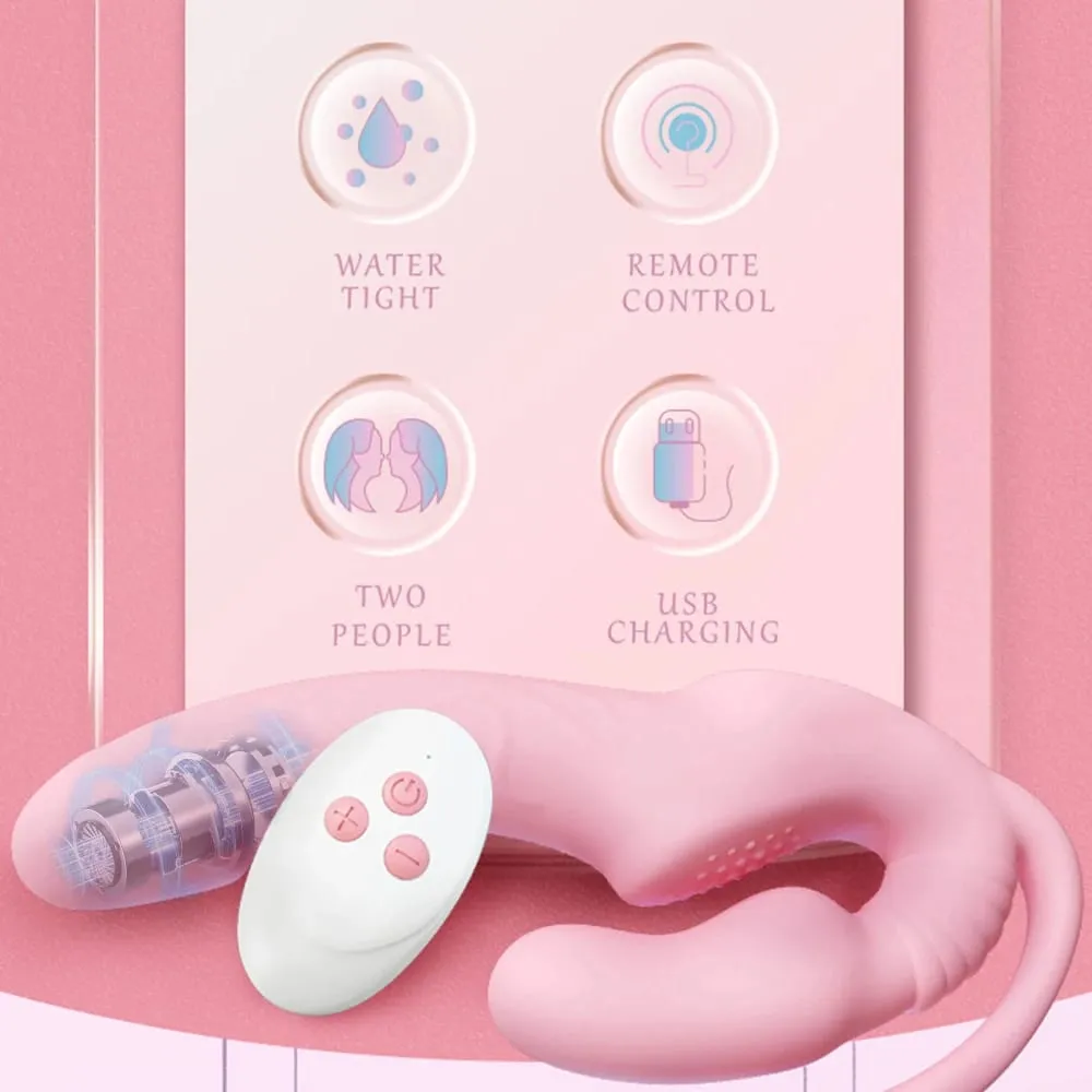 สายหนังที่ไม่มีสายหนังบนDildo Vibrator Anal Plugนวดเลสเบี้ยน 3 ใน 1 Vibrator G-Spotกระตุ้นClitoris Sex Toyสำหรับคู่