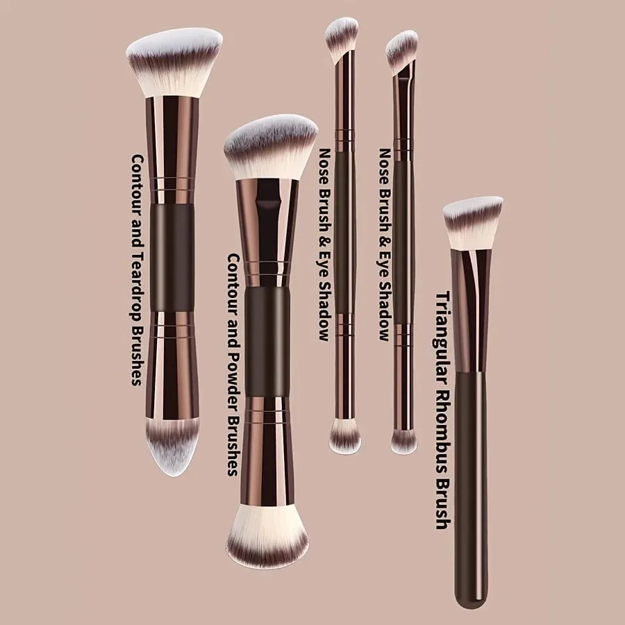 5 stk Jumbo Soft Makeup Børste Sæt Syntetiske børster Ikke-irriterende Face Powder Rouge Øjenskygge børste Komplet sæt Starter Råd — image 3