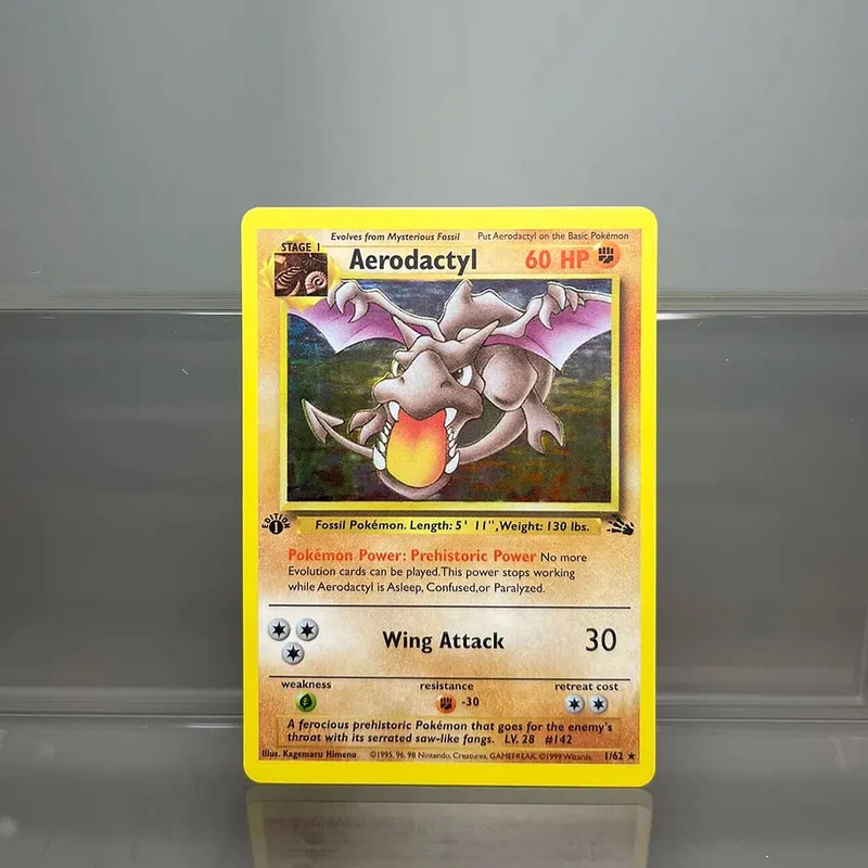 PKM Single Cards Fossil Gengar Dragonite 1st Edition Kabutops Lapras PTCG Proxy Cards Collection Battle Cards Toys Gifts