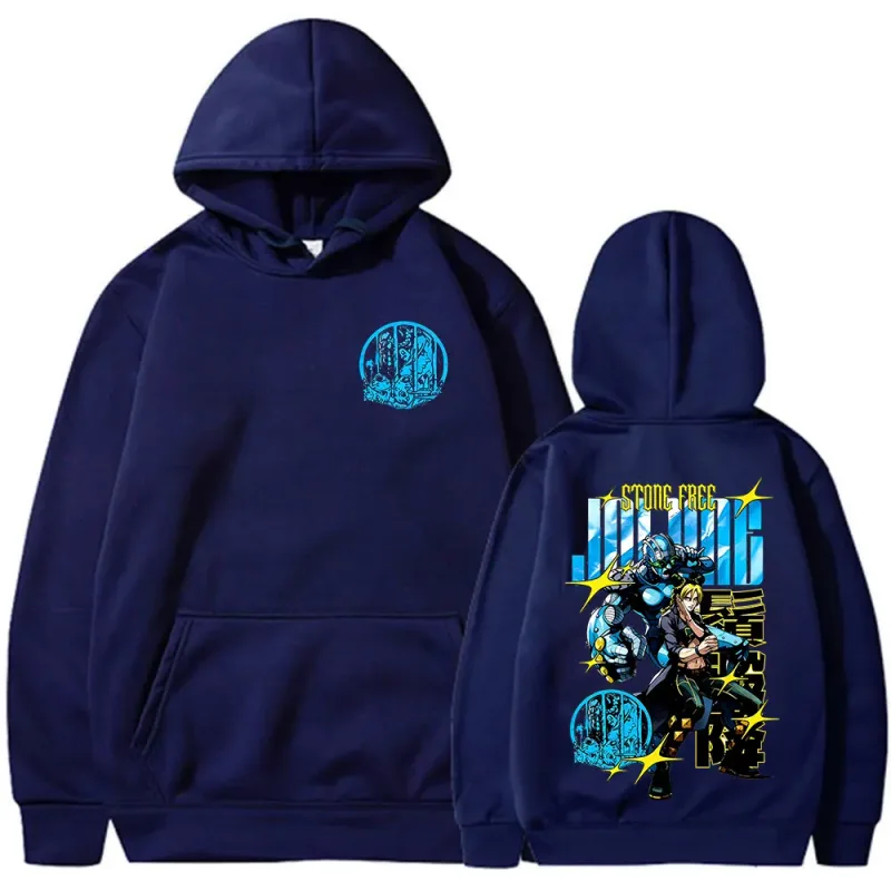 Anime Jojo Bizarre Adventure Stone Free Jolyne Cujoh Hoodies Men's Clothing Fashion Pullovers Long Sleeves Oversized Sweatshirts — image 3