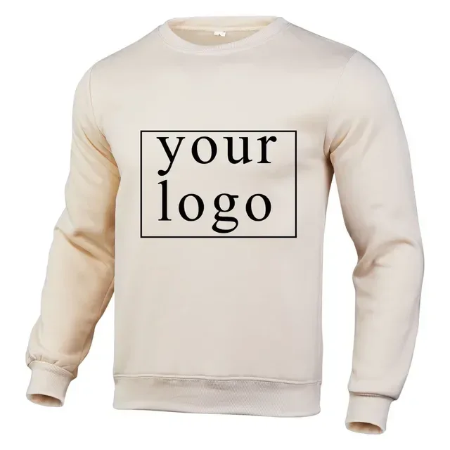 Your Own Design Brand Logo/Picture Personalized Custom Anywhere Men Women DIY Round neck long sleeved pulloverhoodie Fashion New — image 18