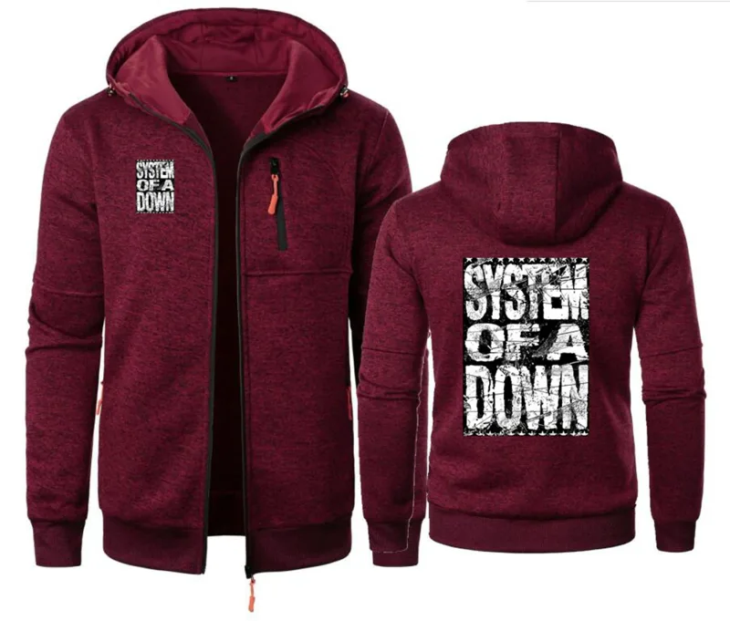 90s Vintage Rock Band System of A Down Mezmerize Men's Hoodies Sweatshirt Zip Hooded Sweatshirt Men Sportswear Slim Fit Jacket