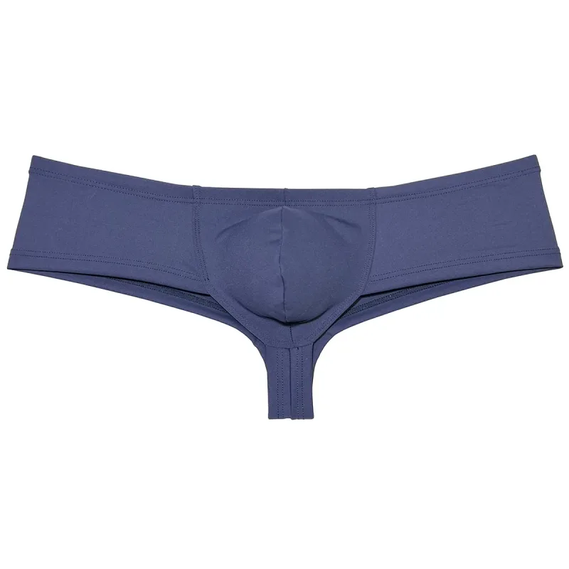 Cheeky Men's Micro Boxer Brief Brazilian Underwear Male Bikini Lingerie Beach Shorts Curvy Pouch Silky Low Rise High Leg Undies