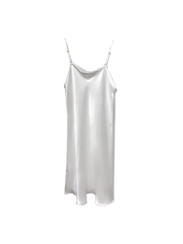 SuyaDream Woman Mini Dress 19mm 100%Real Silk Sleeveless Solid Spaghetti Strap Sleep Dresses 2025 Elegant Chic Clothes — image 8