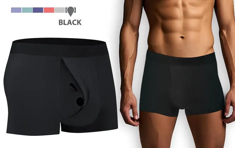 Men's Breathable Underwear Front Open Hole with Adjustable Ring Sheath Boxers Foreskin Long Therapy Enhanced Man Boxers Briefs — image 12