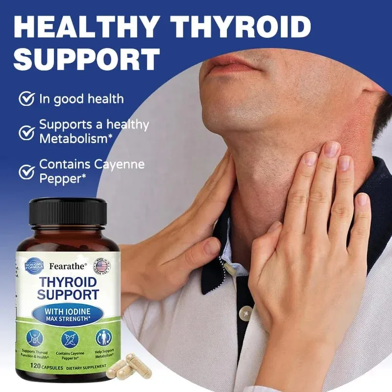 Maximum Strength Iodine Capsules - Thyroid Support Supplement Helps Metabolism For Thyroid Function and Health — image 3