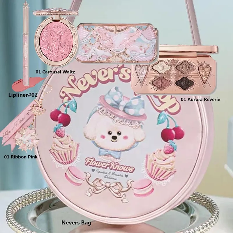 Flower Knows Strawberry Cupid Set trucco professionale per donna Kit completo Confezione regalo Ombretto Crema labbra Blush Set in polvere compatta — image 18
