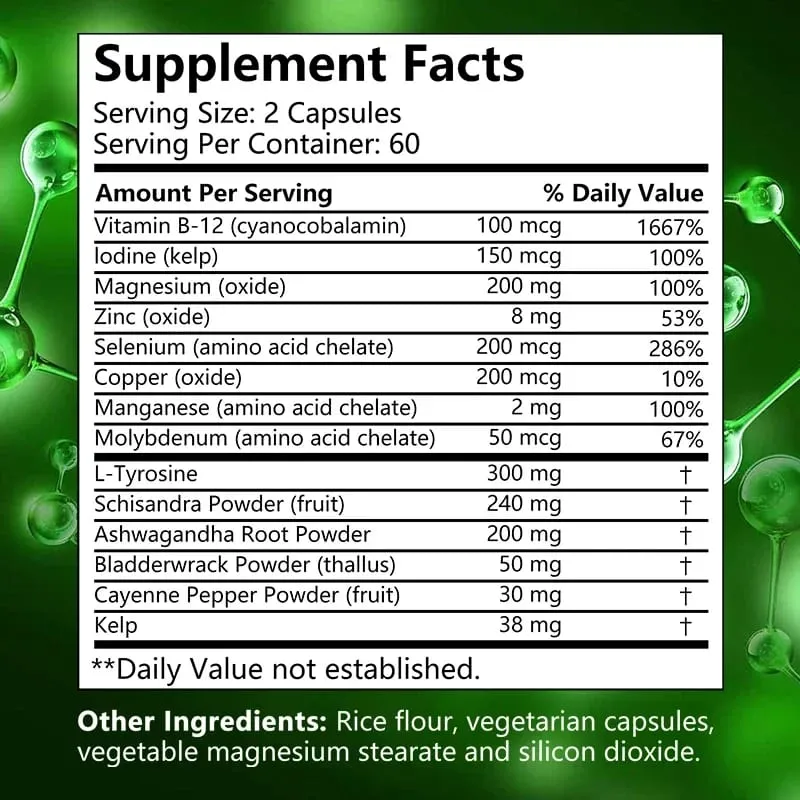Maximum Strength Iodine Capsules - Thyroid Support Supplement Helps Metabolism For Thyroid Function and Health — image 6