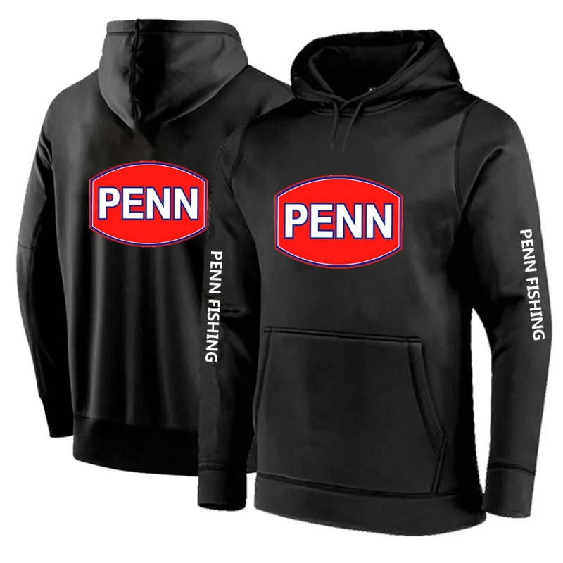 2024 New Printing Men Penn Fishing Reel Spring and Autumn Solid Color Pullover Hoodies Loose Fashion Clothing Hooded Tops — image 14