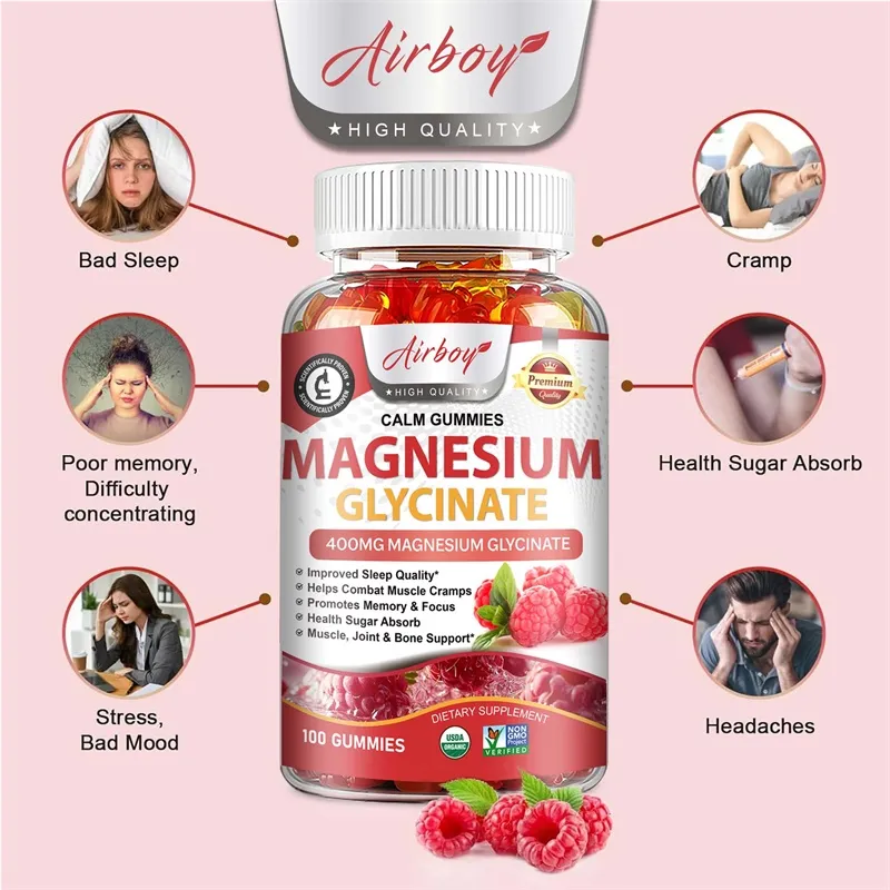 Magnesium Glycinate Gummies - Calm Relieves Stress Promotes Sleep Support Memory Concentration & Muscle Spasms — image 4