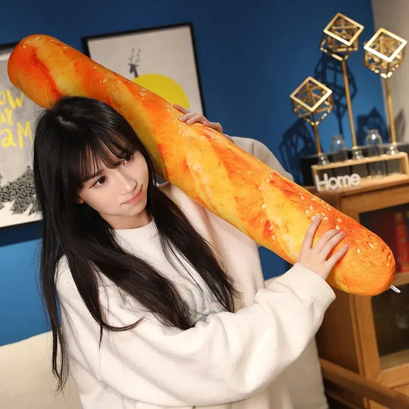 20/40/60cm Simulation Bread Plush Pillow Stuffed Baguette Croissant Hot Dog Toasted Bread Plushie Food Cushion Home Decor Gift — image 3