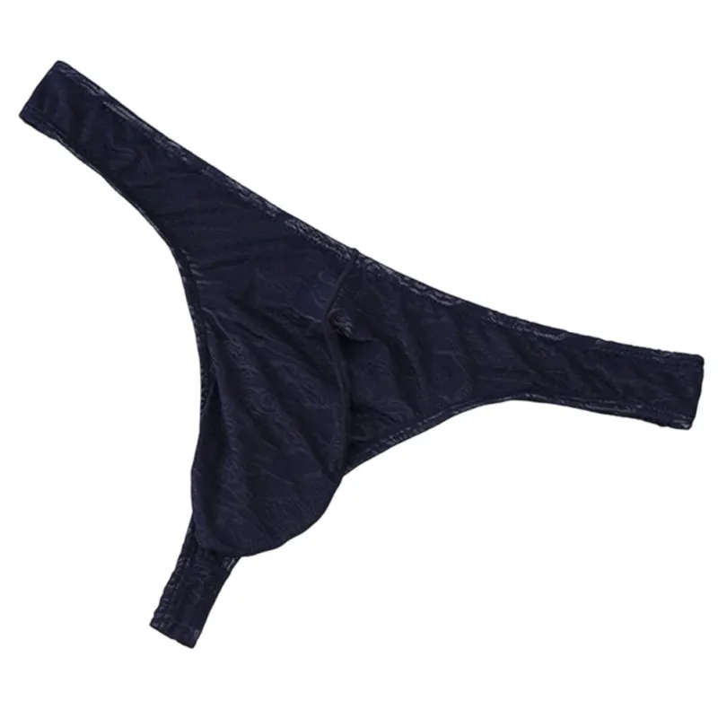 ผู้ชายลูกไม้ Jacquard G-String ชุดชั้นในสูงยืดขนาดใหญ่กระเป๋ากางเกงเซ็กซี่เกย์เร้าอารมณ์ T-back Underpants — image 3