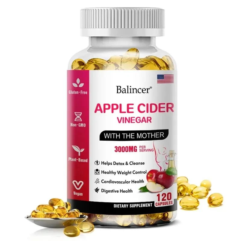 Balincer Apple Cider Vinegar Capsules 3000mg Detox & Cleanse Fat Burning Healthy Weight Management Supplement Non-GMO — image 8