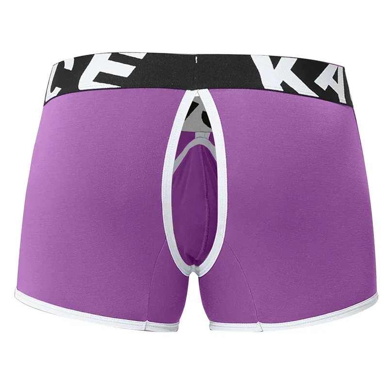 Mens Sexy Boxer Underwear Open Back Underpants Removable U Convex Pouch Panties Middle Waist Knickers — image 17