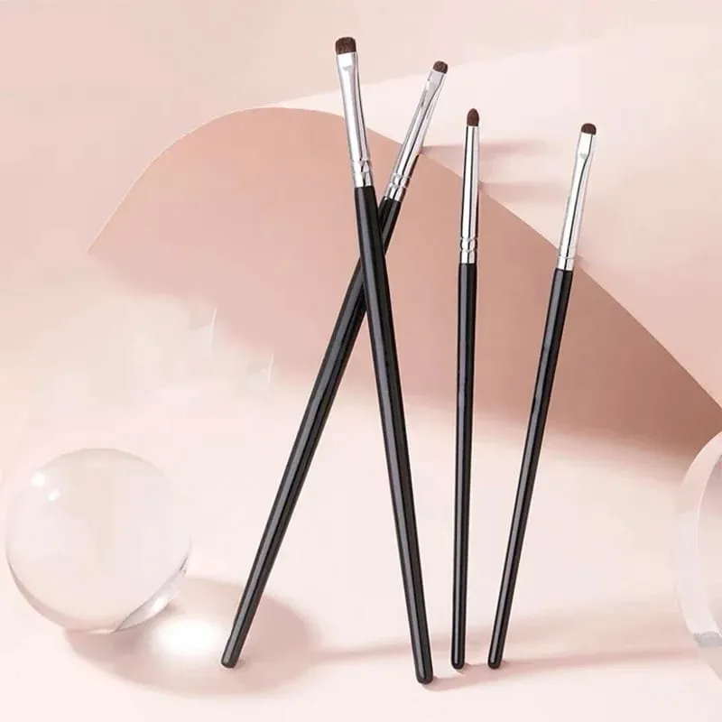 1/4Pcs Small Angle Precise Detail Eyeshadow Brush Soft Horse Hair Eyelid Highlighter Lying Silkworm Makeup Brushes Make Up Tools