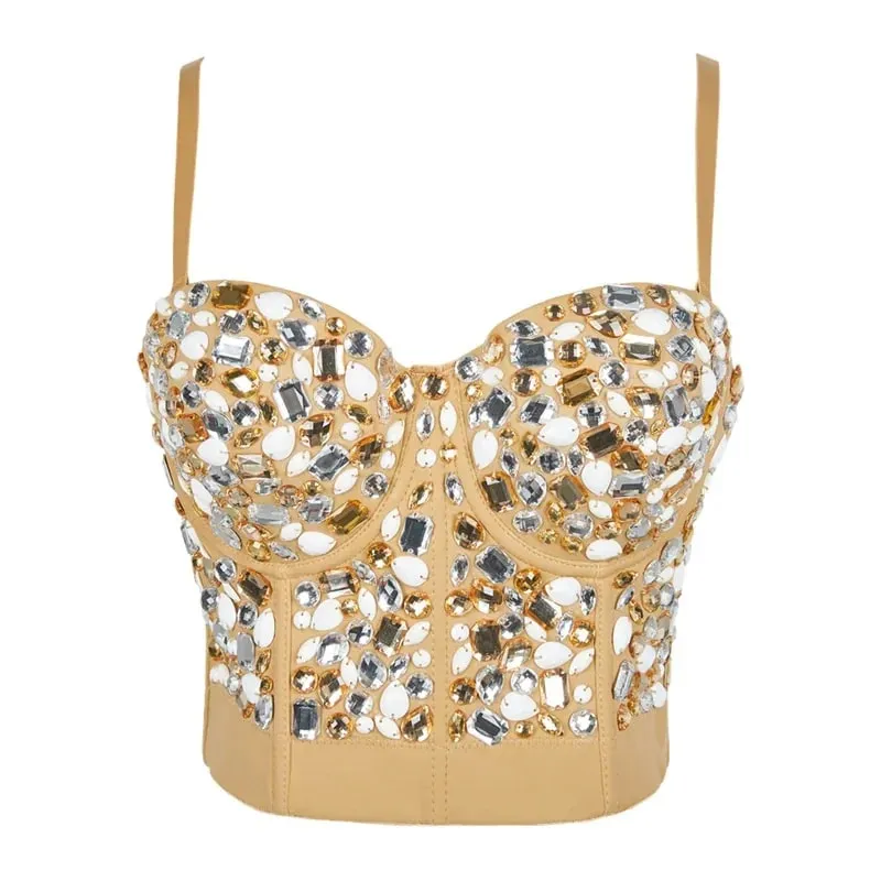 Visivane Rivet Beading y2k Tank Tops Women Bra Blusas Short Corset Woman Clothing Stage Party Shaper Ladies Crop Shirt Camis — image 23