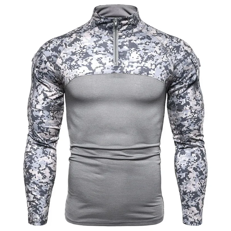 Men's Tactical Sweatshirt Outdoor Hoodies Men Spring Fall Long Sleeve Pullovers Lightweight Stand Collar Slim Fit Sweatshirts — image 5