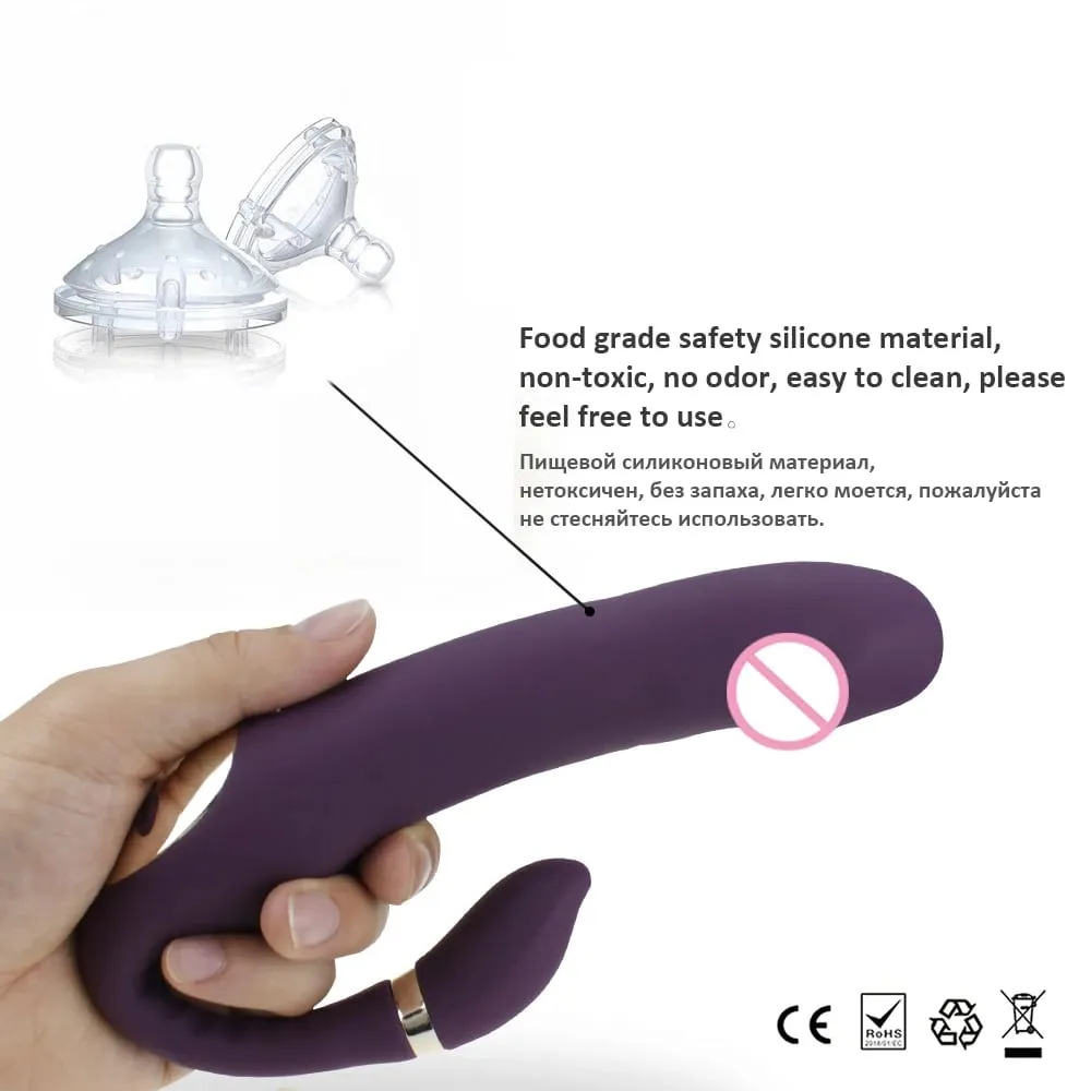 Sex Vibrator G-spot Simulate Soft Double-Head Vibrate Sex Toys for Women Clitoris Massager Rechargeble C-shape for Couple Fun — image 5