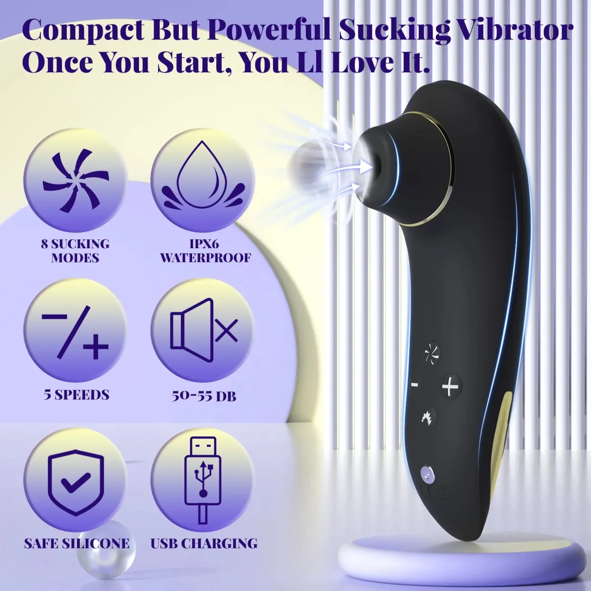Heating Sucking Vibrator Female 5 Speeds 8 Suck Modes Clitoris Nipple Stimulator Anal Suction Massager Adult Sex Toys for Women — image 3