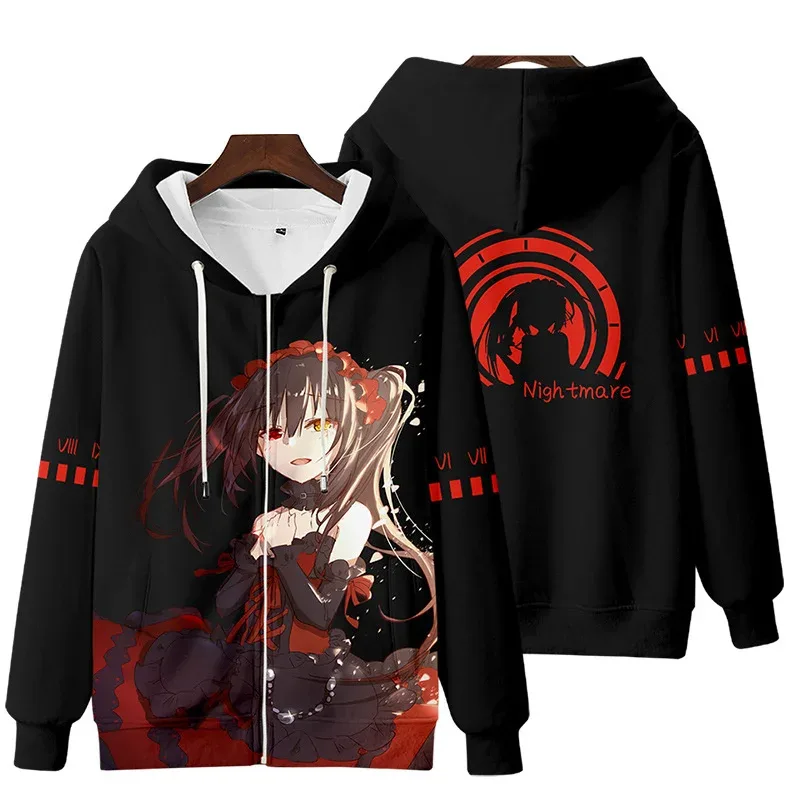 Anime Date A Live Girl Tokisaki Kurumi Nightmare 3D Printed Men's Sweatshirt Hooded Hoodies Harajuku Man Clothes — image 2
