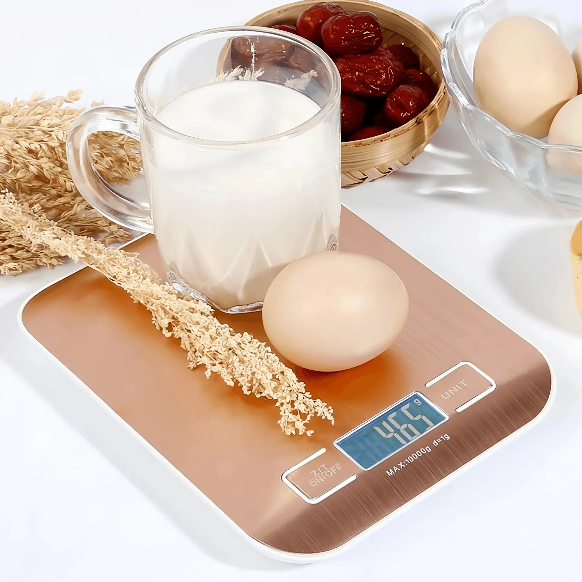Food Scale Digital Kitchen Scale Stainless Steel Weight in Grams and Ounces for Baking Cooking and Meal Prep LCD Display Home — image 3