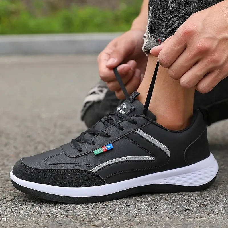PU Leather Men Shoes Sneakers Summer Fashion Breathable Italian Running Shoes Italian Breathable Leisure Male Casual Sneakers — image 2