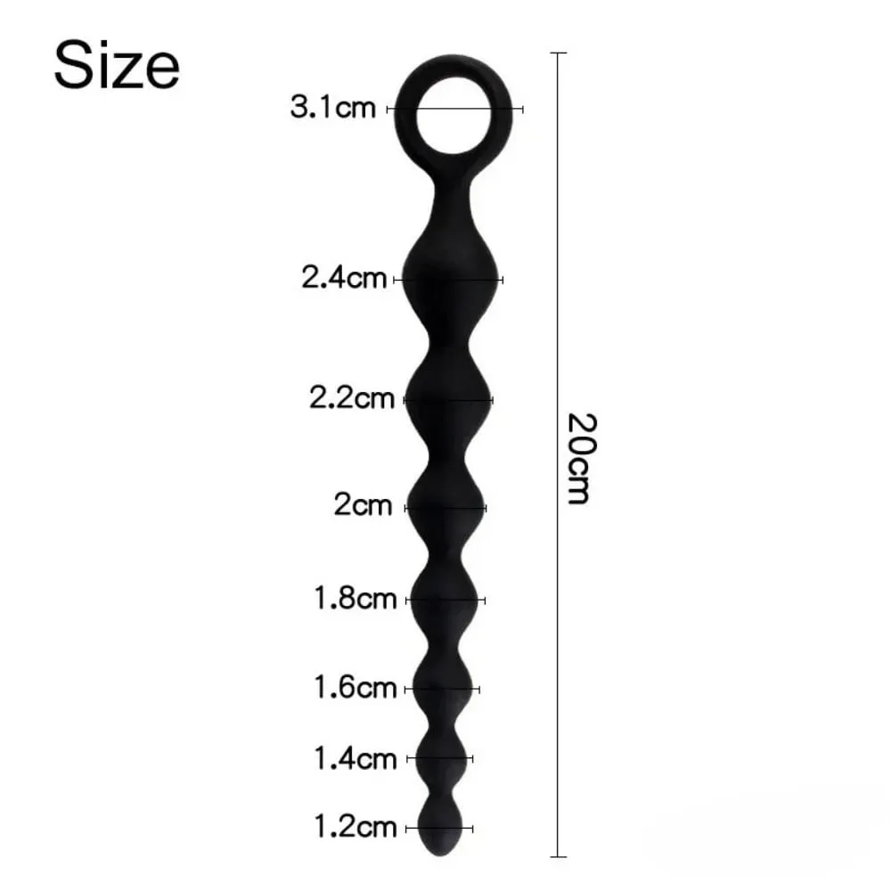 20CM Silicone Anal Beads Prostate Stimulator Ball Butt Plug With Pull Ring Adult Sex Toy for Women Men Couples Gay Flirt Product — image 6