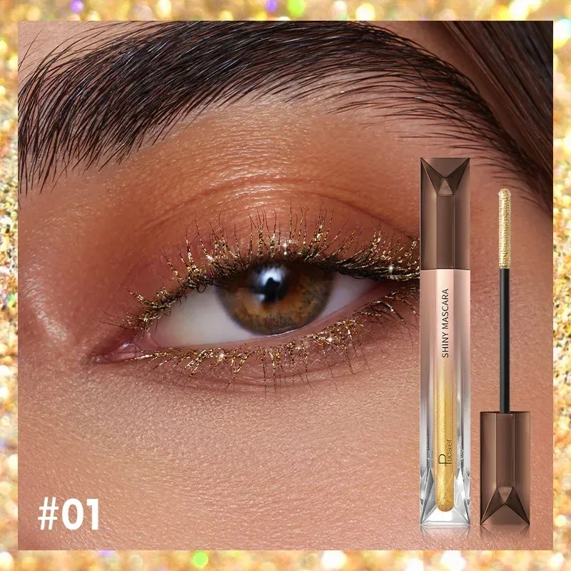 Eyelash Eyebrow Glitter Mascara Brush Lengthing Eye Lash Colored Blue Pink Gold Mascara Eyelashes Curling Extension Makeup