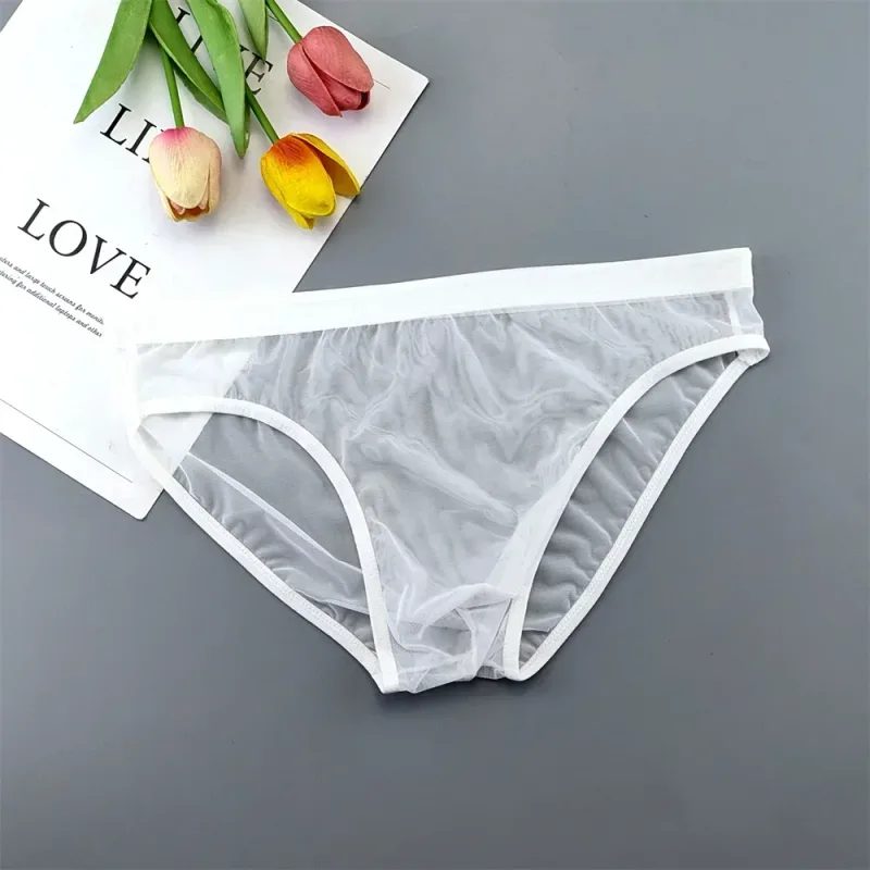 Pakaian Dalam Transparan Ukuran Plus Celana Dalam Seksi Tembus Pandang untuk Pria dengan Kantong Nilon Hombre Slip Celana Dalam Pria Sejuk XL-4XL — image 9
