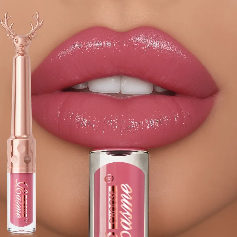 Moisturizing Cream Lip Gloss Höst/vinter Fuktgivande flytande läppstift Långvarig Icke fet läppmakeup Julbrun — image 6