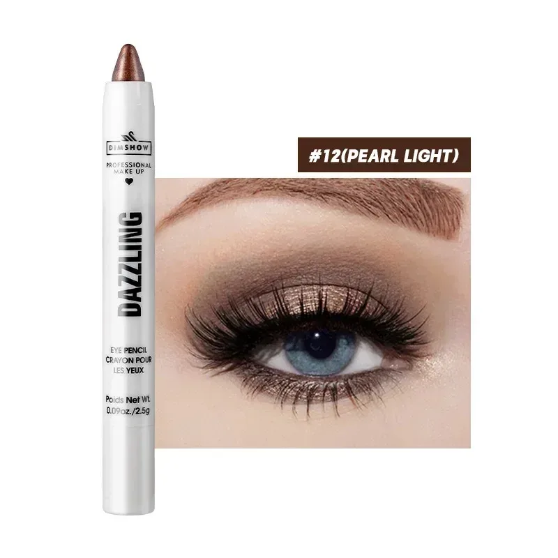 12 Colors Pearlescent Eyeshadow Pencil Waterproof Long Lasting Glitter Shimmer Eye Shadow Pen Eyeliner Stick Eyes Makeup Tools — image 10