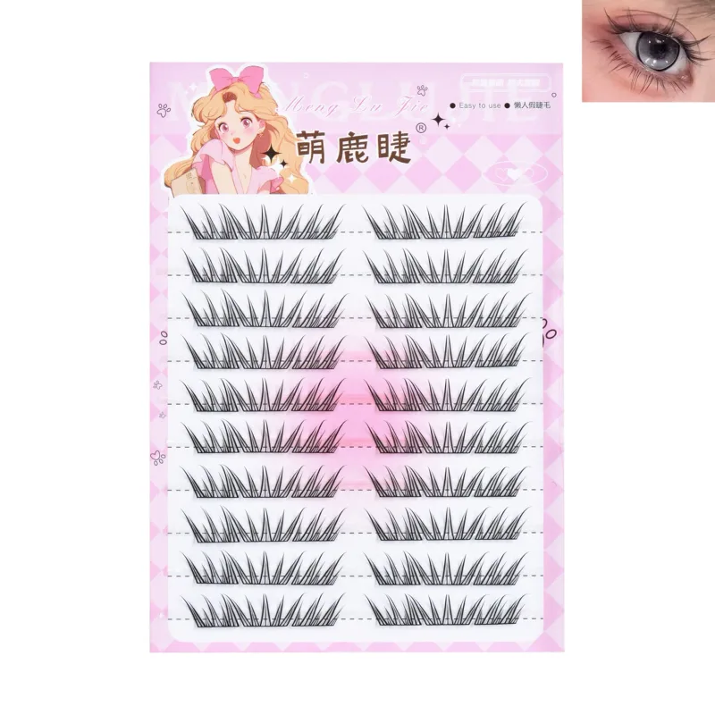 10rows Foxes Style Anime False Eyelashes Natural Curling 8-13mm Spiky Cluster Segmented Eyelash Extension Para sa Beauty Eye Makeup — image 10