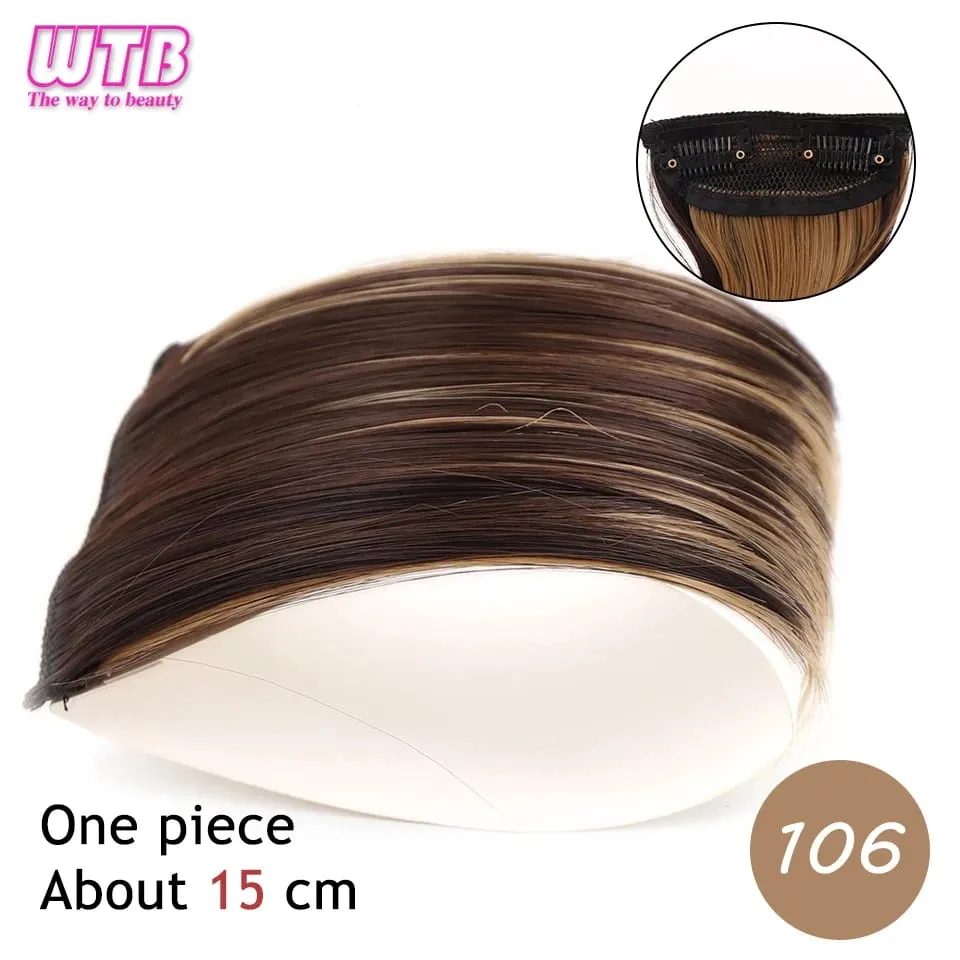 Synthetic Invisible Seamless Hair Pads Clip In One Piece 2 Clips Increase Hair Volume Hair Extensions Top Side Cover Hairpiece