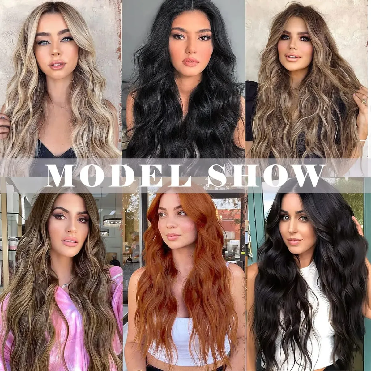 linwan Clip In Hair Extensions 4 PCS Full Head 20 Inch Long Curly Wavy Synthetic Hair Pieces Natural Wavy For Women Girls Hair — image 7