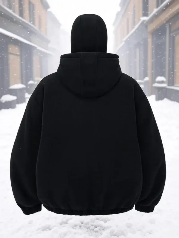 Bluza z kapturem w stylu hip-hopu, unisex, luźna czarna bluza z zamkiem, z nadrukiem flagi orła