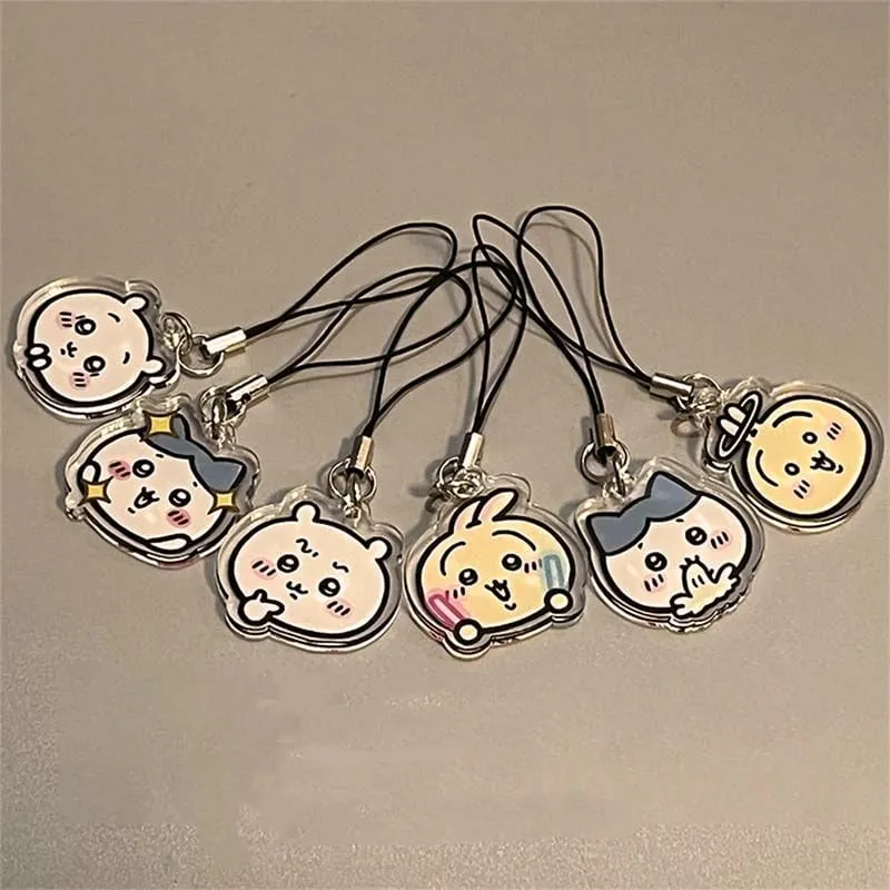 yiji Cartoon Cute Style Hachiware うさぎ USAG ちい./かわ Mobile Phone Chain Acrylic Mobile Phone Pendant Lanyard Pendant Small Gift — image 1