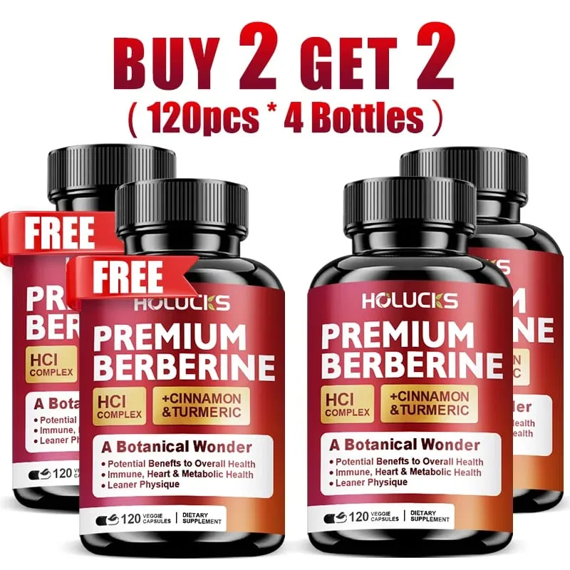 Berberine Capsules Support Blood Sugar Heart Metabolic Digestive Health Weight Management Liver Detox Antioxidant Immune