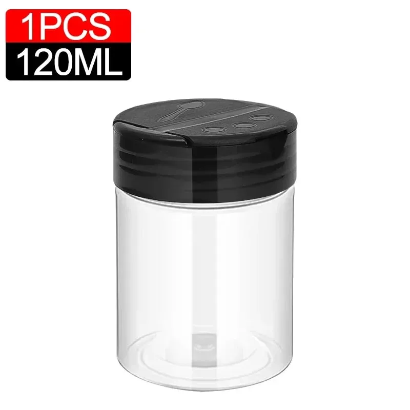 10/1PCS Clear Spices Bottle Salt Pepper Shakers Plastic Barbecue Seasoning Jars Condiment Box Home Kitchen Powder Storage Can — image 12