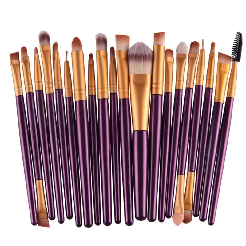 20 PCS Makeup Brush Set Eye Shadow Brush Set Foundation Brush Beauty Tools Soft Man-made Fibers Full Set Makeup Brush — image 2