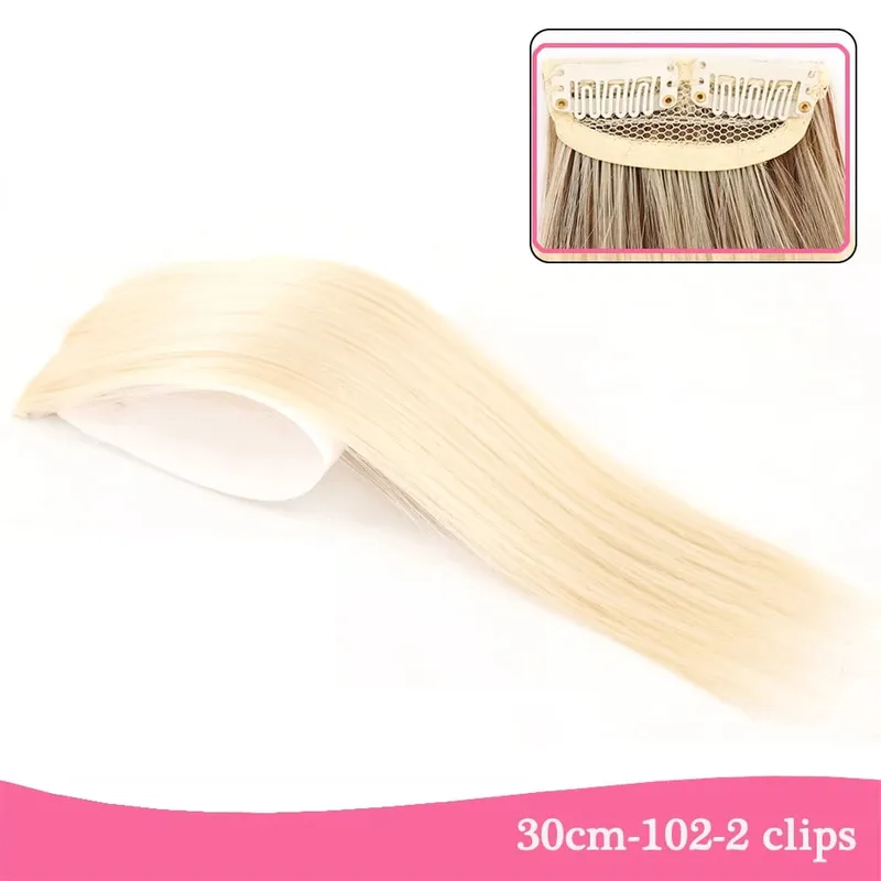 LM Synthetic Invisable Seamless Hair Pads Clip In 2Clips Increase Hair Volume Hair Extensions Top Side Cover Hairpiece