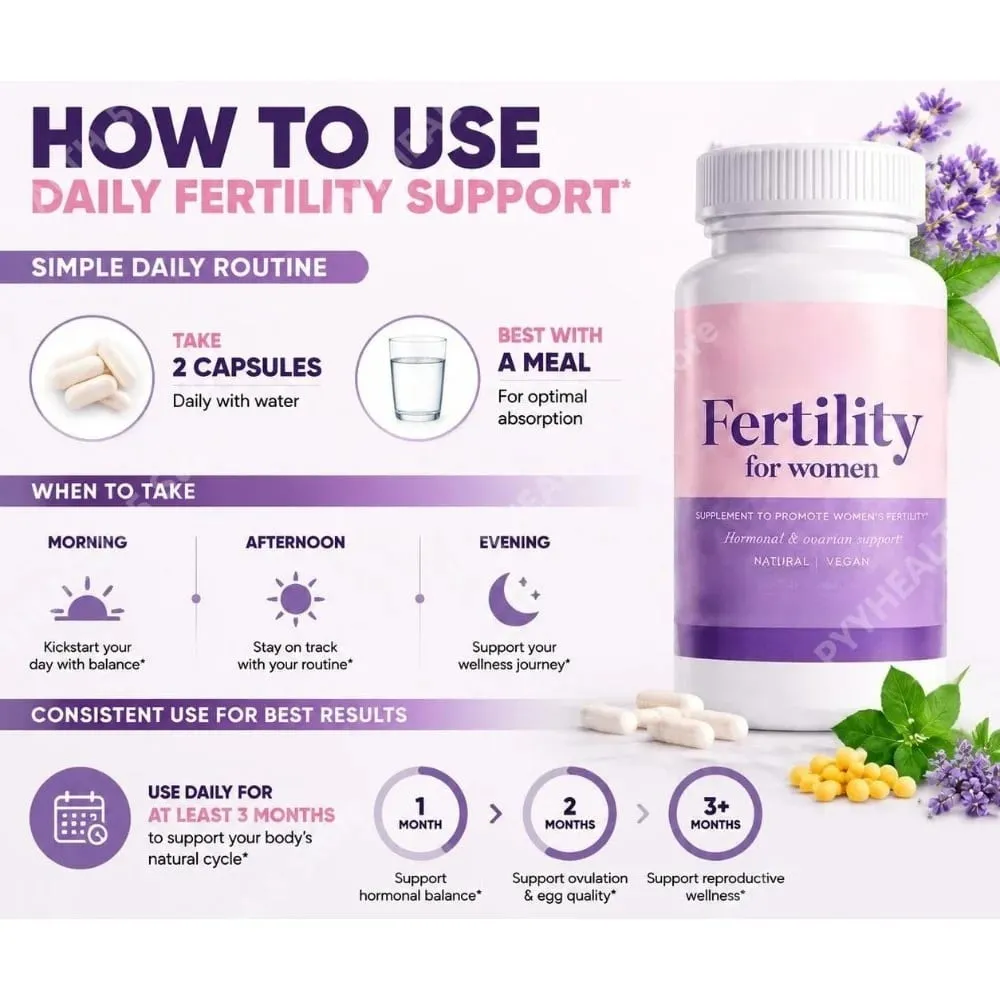 Fertilitetskapsler til kvinder Myo Inositol med methylfolat og multivitaminer Hormonel og ovariestøtte Sund ægløsning 60 Cts