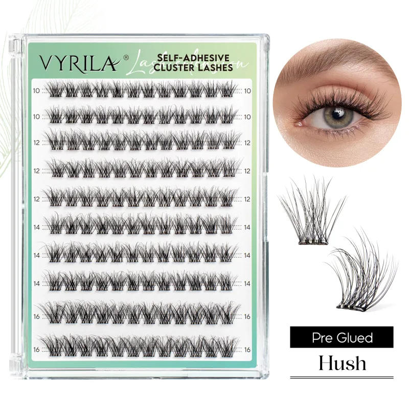 Selbstklebende Wimpern, kein Kleber erforderlich, Wimpern 10–16 mm, vorgeklebte Cluster-Wimpern, D-Locken, weiche, natürliche Wimpern zum Aufdrücken
