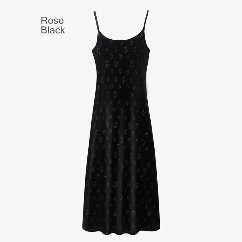 AS 2024 Fall- winter velvet woman clothes adjustable strap dress + basic tops + cardigan + sleeveless dress (ship out in 1 day) — image 8