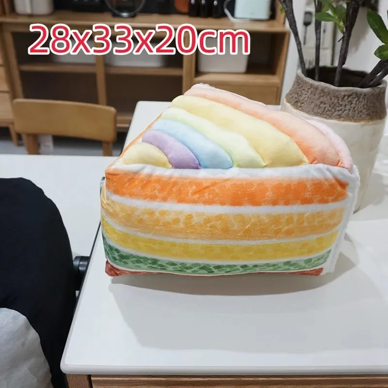 Kawaii Simulation Food Sushi Cake Plush Toys Stuffed Doll Pillow Cushion Cute Home Decoration for Kids Girls Adults Fun Gift