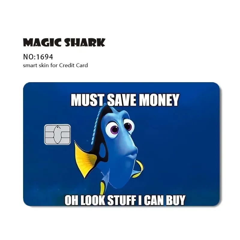 100% New Arrival Conch Money Bow Anime Speend or Save Meme Credit Card Film Debit Card Sticker Skin — image 11