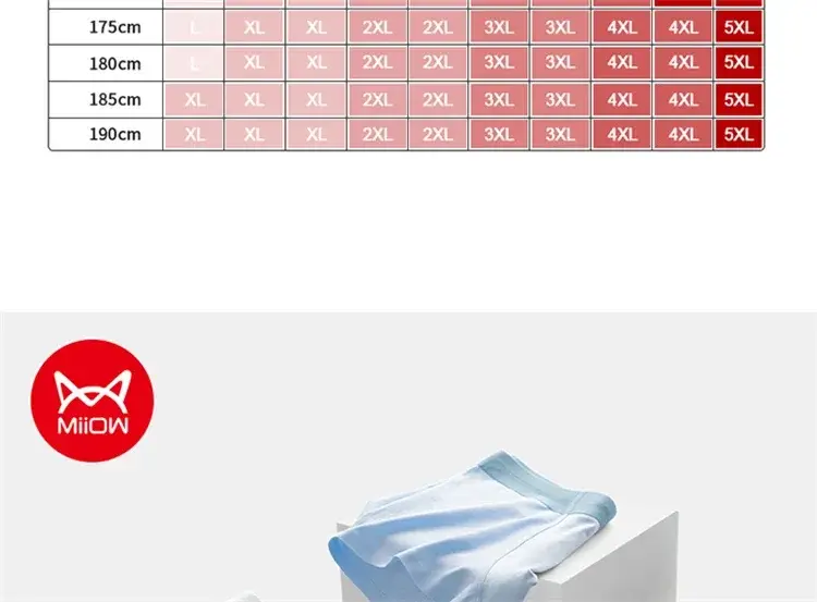 MiiOW 4Pcs Sexy Cotton Men Underpants Boxers Graphene Antibacterial Innerwear Man Underwear Breathable Men's Panties Underpants — image 13