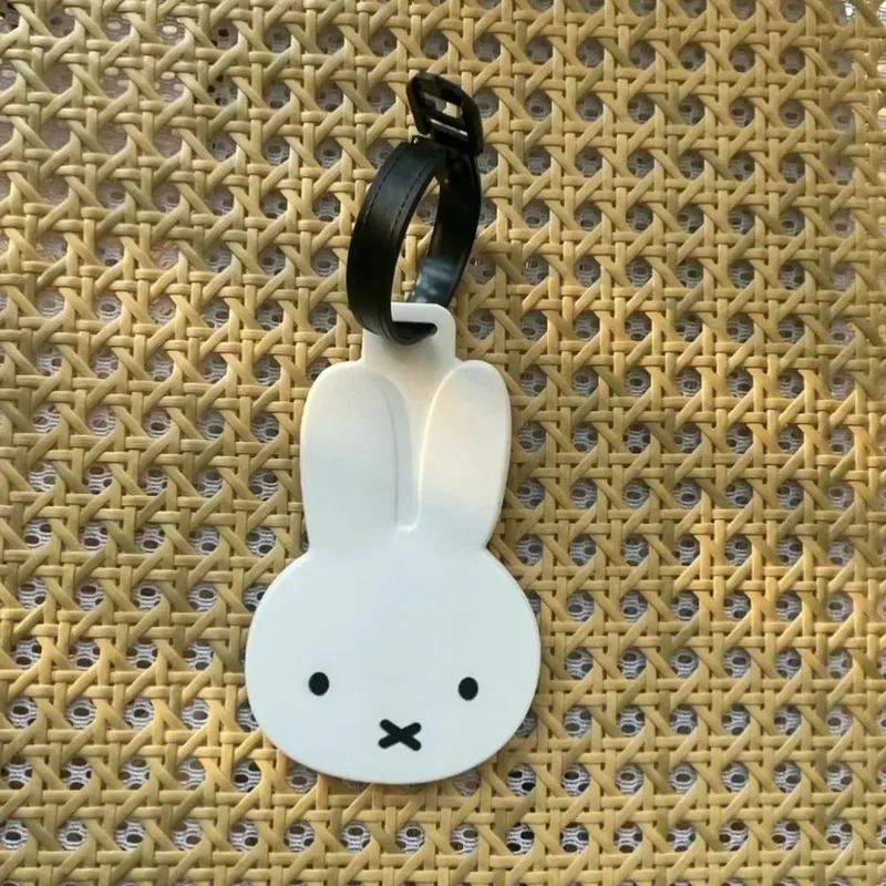 Kawaii Miffy Cute Baggage Tag Cartoon Rabbit Silicone Rubber Simple Style Luggage Check Prevent Losing Cards Girl Gift