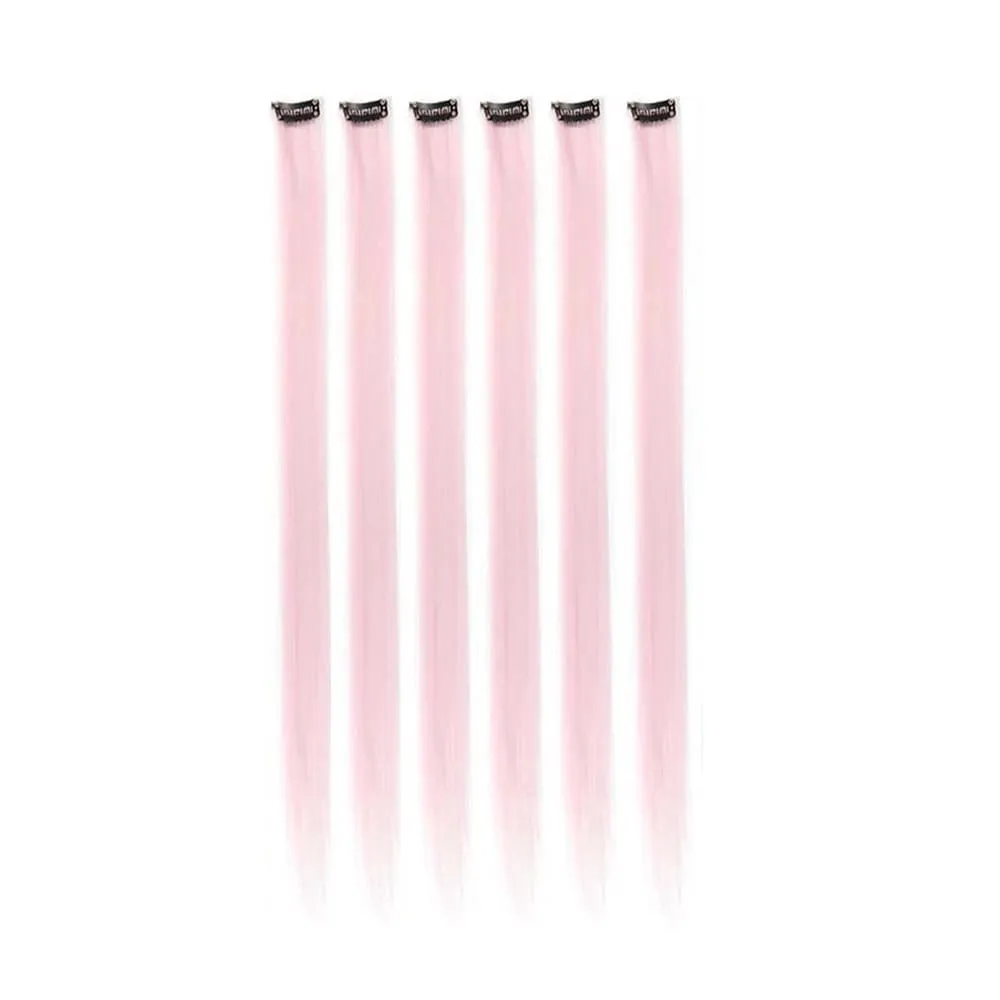 22Inches 6Pce/Set Y2K Style Multicolor Synthetic Straight Hair Gorgeous Pink Highlights Clip In Extensions For Party Cosplay — image 20